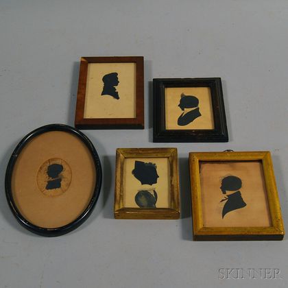 Five Framed Silhouette Portraits