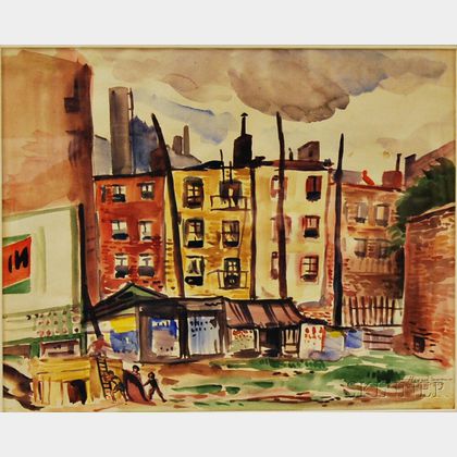 Howard Simon (New York/California, 1902-1979) Bleeker Street.