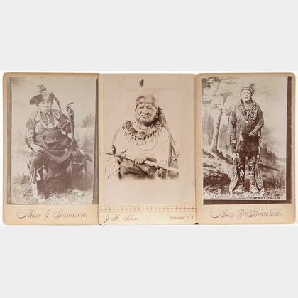 Three Cabinet Card Photos of American Indian Chiefs