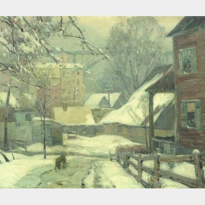 John Fabian Carlson (Swedish/American, 1875-1945) Derelicts, Kingston, New York