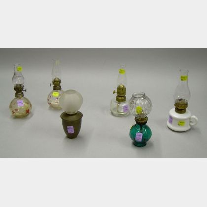 Five Miniature Oil Lamps