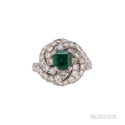 Platinum, Emerald, and Diamond Ring, Van Cleef & Arpels