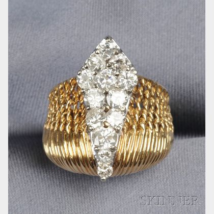 18kt Bicolor Gold and Diamond Ring