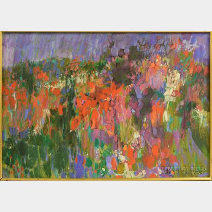 Paul Warren Zimmerman (American, 1921-2007) Floral Abstraction