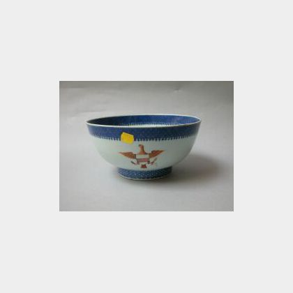 Chinese Export Porcelain Eagle and Shield Decorated Bowl. 