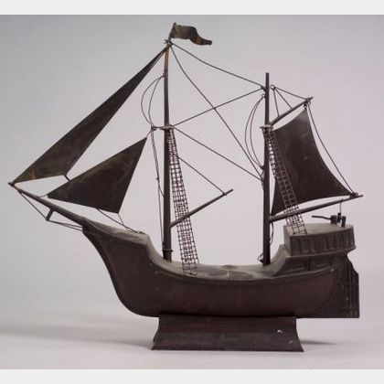 Copper Sailing Vessel Model