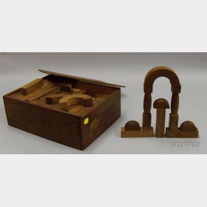 Set of Late 19th/Early 20th Century Architectural Wooden Building Blocks