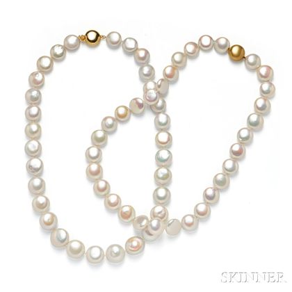 Two Coin Pearl Necklaces