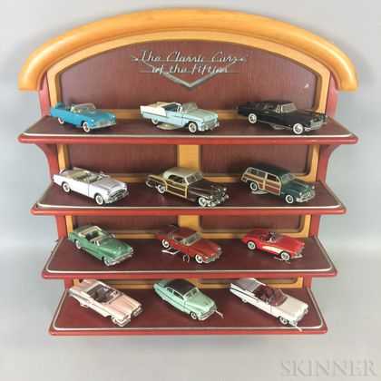 "The Classic Cars of the Fifties" Display with Twelve Cars