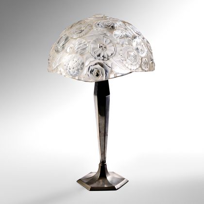 Art Deco Glass Table Lamp in the Manner of Marius-Ernest Sabino 