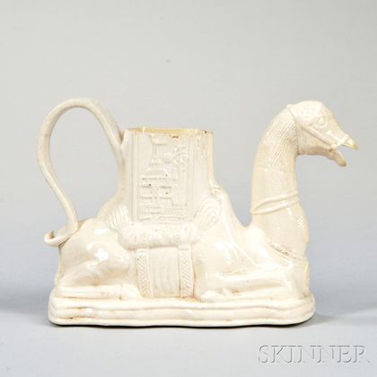 Staffordshire White Salt-glazed Stoneware Camel Teapot