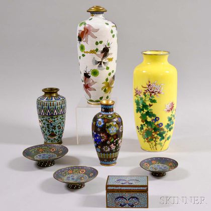 Eight Assorted Asian Cloisonne Items