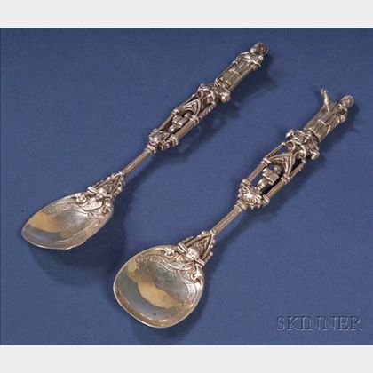 Pair of German Silver "Apostle" Spoons