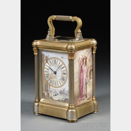Tiffany Porcelain Hour Repeating Carriage Clock