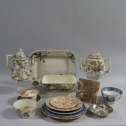 Small Group of Blue and Brown Transferware