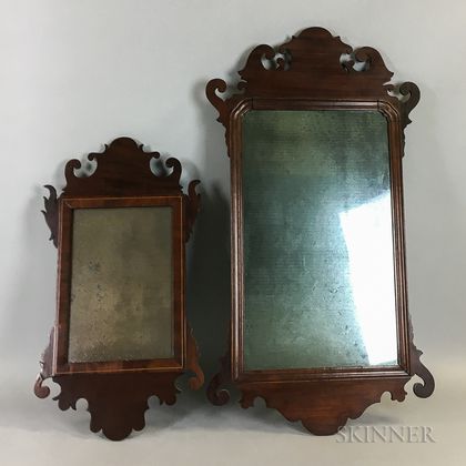 Two Chippendale Scroll-frame Mirrors