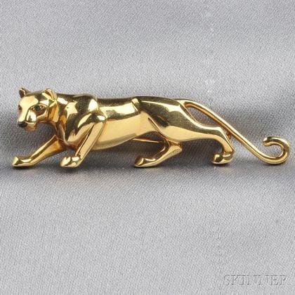 18kt Gold and Emerald Panther Brooch, Cartier