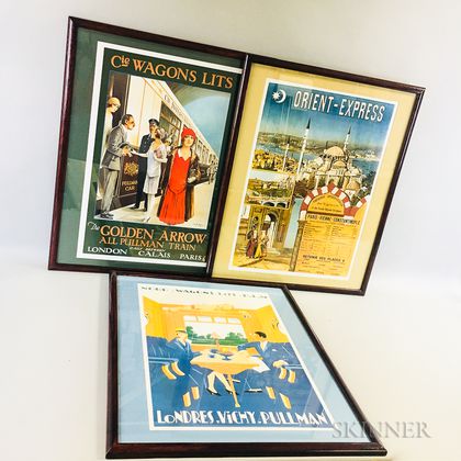 Three Framed Reproduction Travel Posters