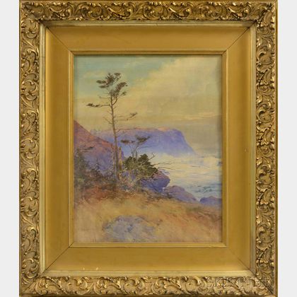 Samuel Peter Rolt Triscott (American, 1846-1925) Coastal Cliffs, Possibly Monhegan Island