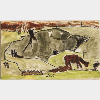 Arthur Garfield Dove (American, 1880-1946) Cows and Stumps