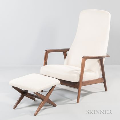 Dux Scandinavian Modern-style Lounge Chair and Ottoman 