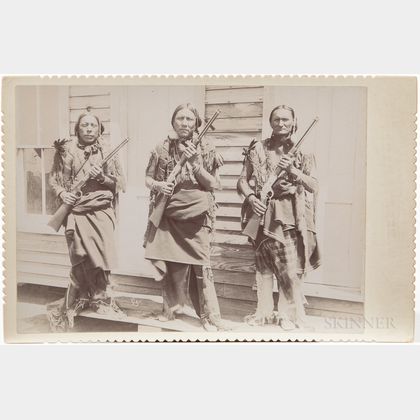 Cabinet Card Photo of Kiowa Indian Police