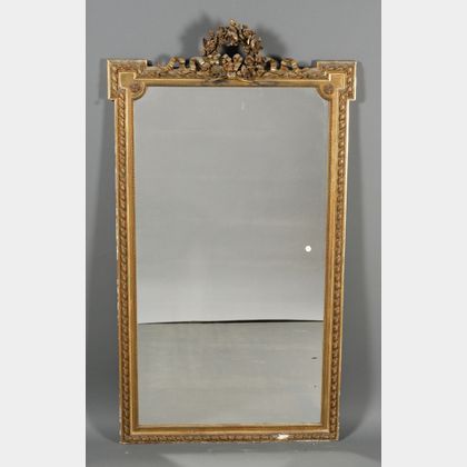 Louis XVI Style Giltwood and Gilt Composition Looking Glass