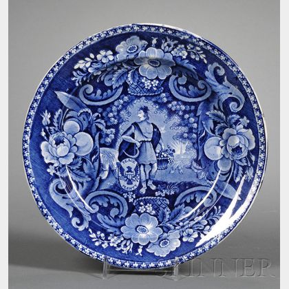 Historical Blue Transfer-decorated Plate