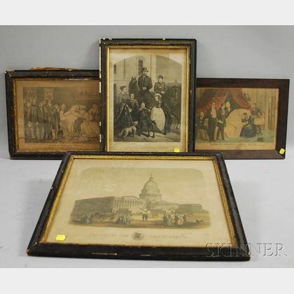 Four Framed 19th Century Lithographs and Prints