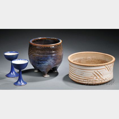 Four William Wyman Studio Pottery Items