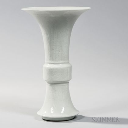 White-glazed Gu Vase