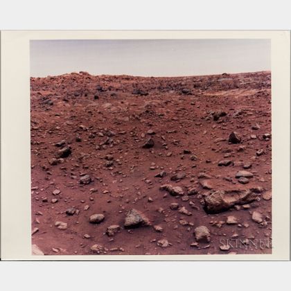 Viking 1, Mars, First Color Photograph Taken on the Surface, July 21, 1976.