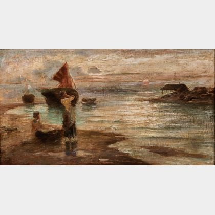 Eugene Joseph McSwiney (Irish, 1866-1936) Girls on a Harbor Shore