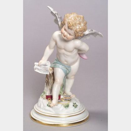 Large Meissen Porcelain Figure of a Cherub