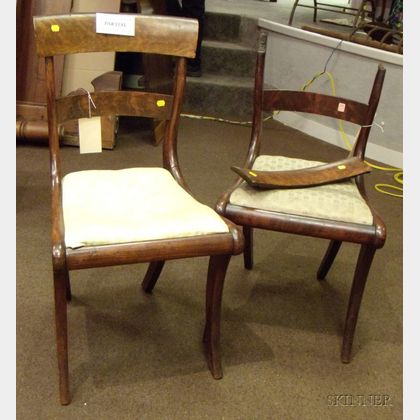 Set of Four Empire Mahogany Side Chairs