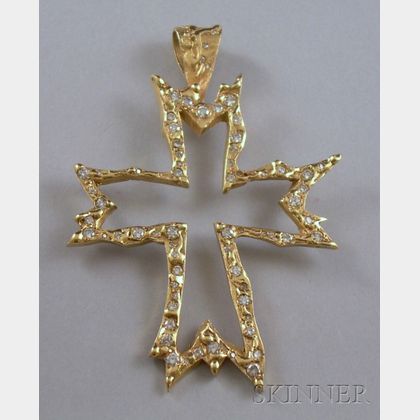 14kt Gold and Diamond Cross