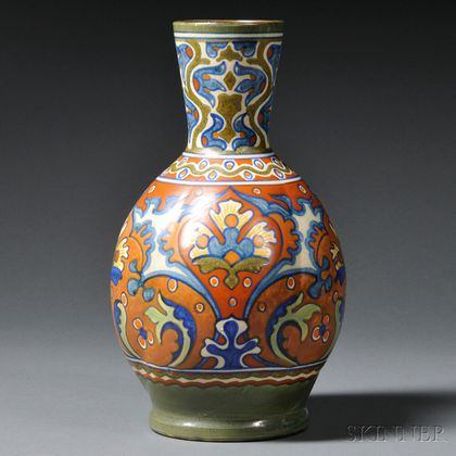 Zuid Holland Gouda Rhodian Oriental Pattern Pottery Vase