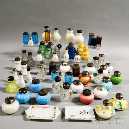 Approximately Fifty-eight Glass Salt Shakers