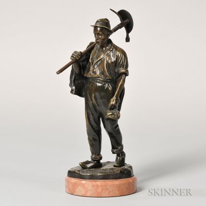 Bronze Figure of a Farmer, Retour au Foyer