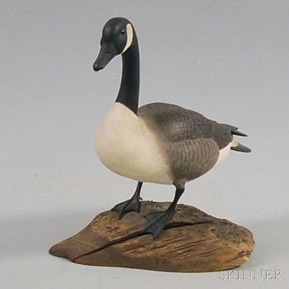 Carved and Painted Canada Goose Gander