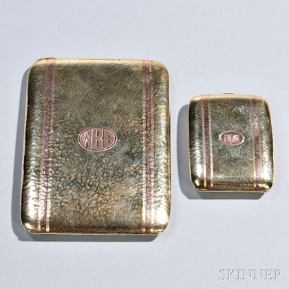 14kt Gold Cigarette Case and Match Safe