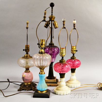 Five Glass Fluid Lamps
