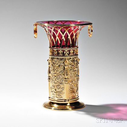 Elizabeth II Sterling Silver-gilt Commemorative Vase