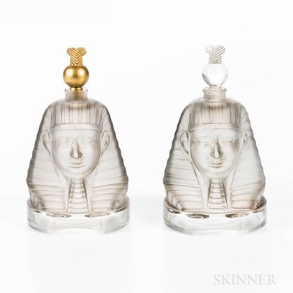 Two Baccarat Molded Glass "Ramses IV" Perfumes