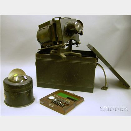Diatest Set, a Keystone Glass Slide Projector, and a Kelvin & Wilfred O. White Nautical Compass. 