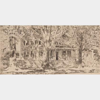 Frederick Childe Hassam (American, 1859-1935) House on the Main Street, Easthampton