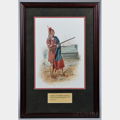 Original Don Troiani Watercolor Figure Study of an Oneida Warrior