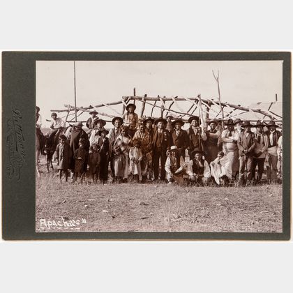 Cabinet Card Photo of an Apache Camp
