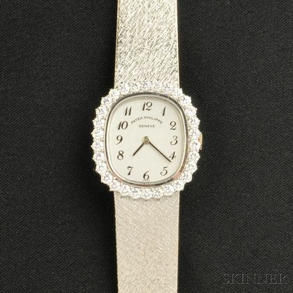 Lady's 18kt White Gold and Diamond Wristwatch, Patek Philippe