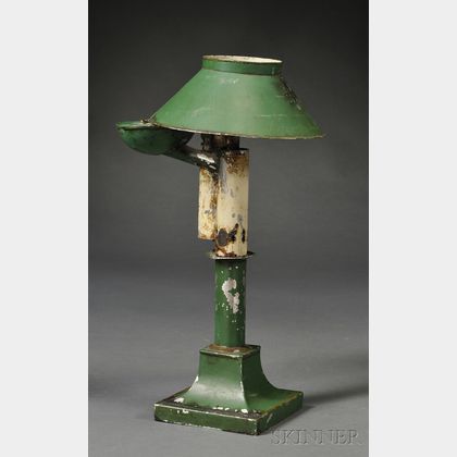 Green-painted Tin Rumford Lamp